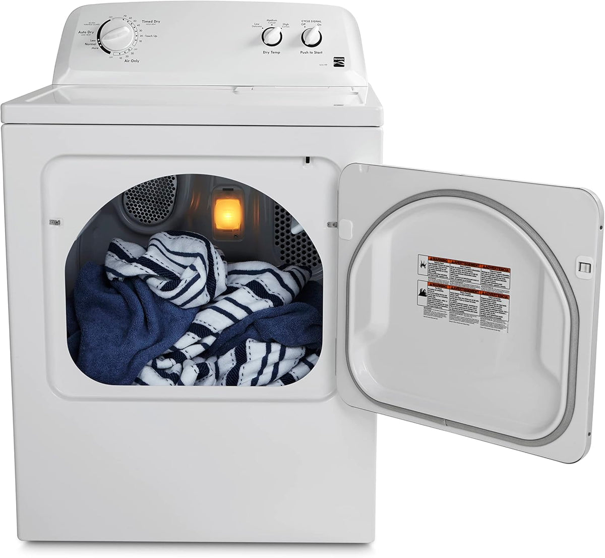 Kenmore Electric Dryer of 29 ″ Border Load with Wrinkle Guard Technology and Total capacity of 7.0 Cubic feet, White
