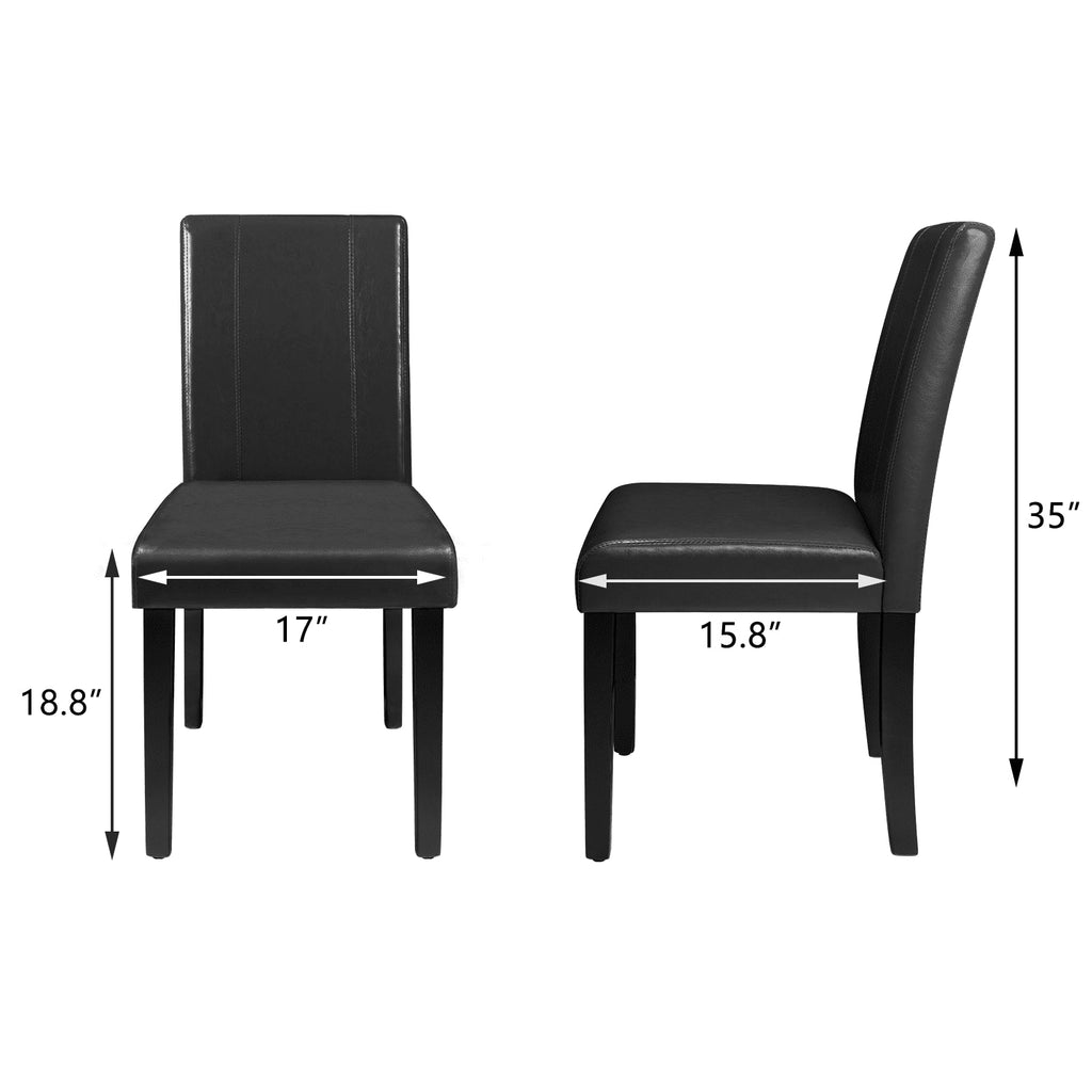 Pacoo Set of 4 Dining Chairs Urban Style PU with Wood Pats, Black