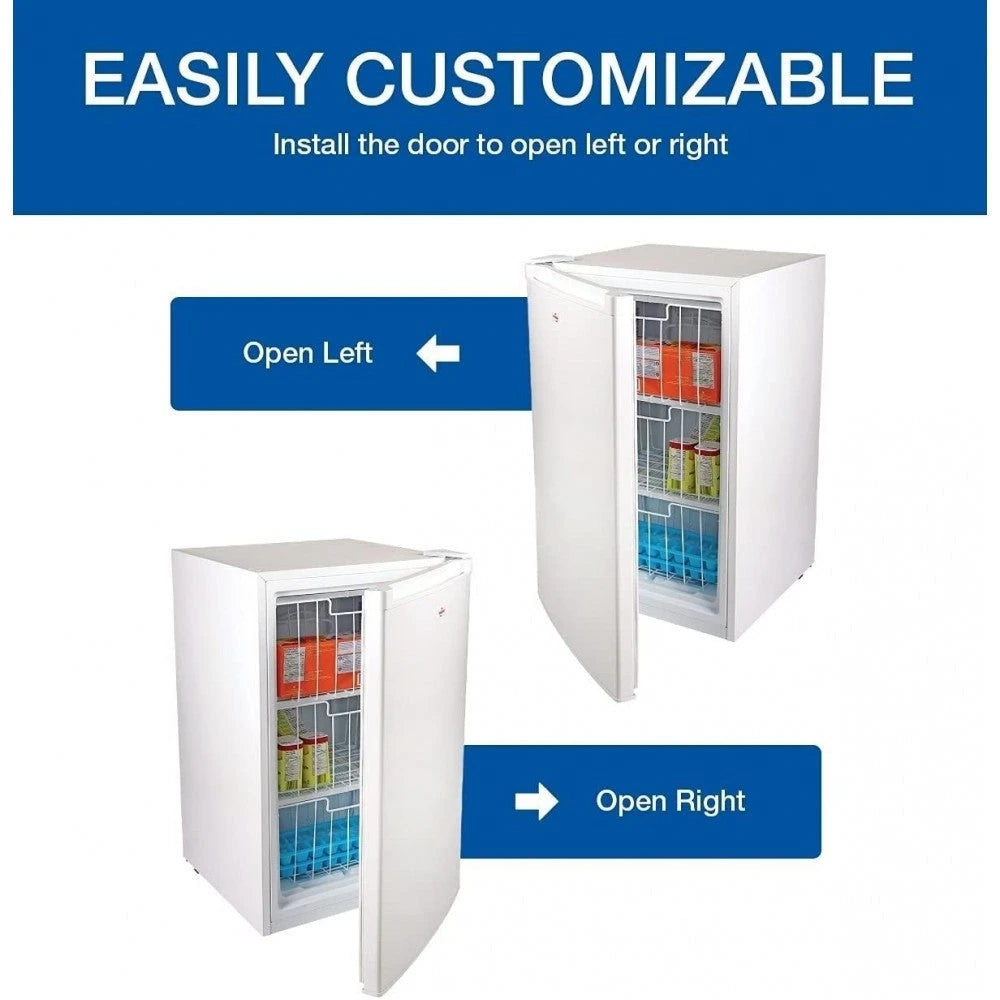 Freezer Vertical Koolatron Compact with Compressor Cooling Technology, capacity of 3.0 Cubic Feet - Ideal for Apartments, Condominiums, Offices, Rolling Houses, Cabins, Small Kitchen - White