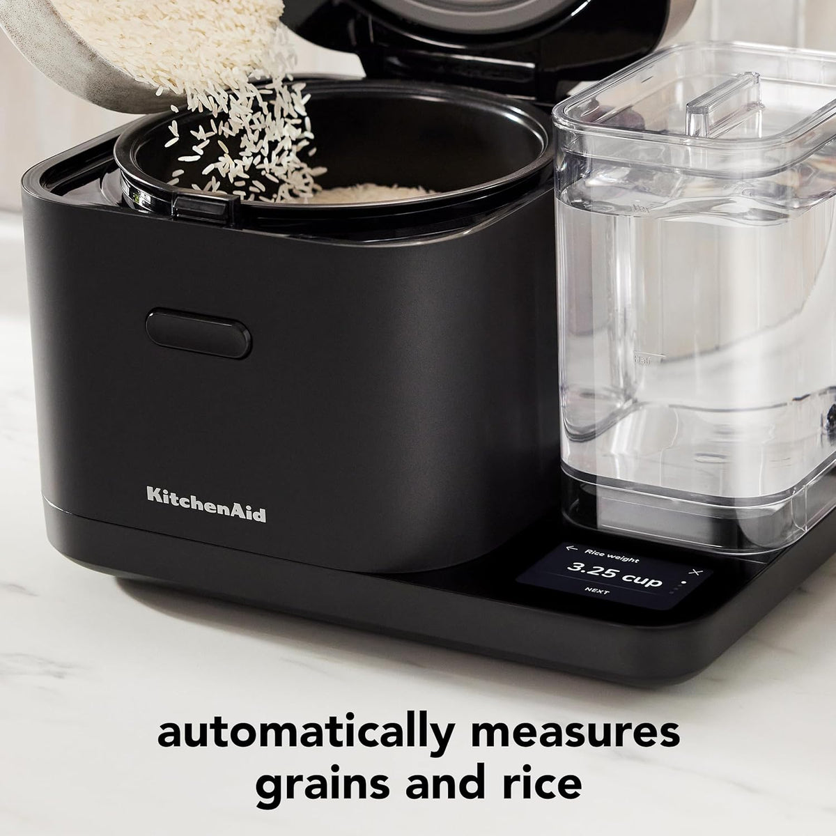 8-cup Grain and Rice Cook KitchenAid with Integrated Balance and Programmed Cooking, KGC3155BM