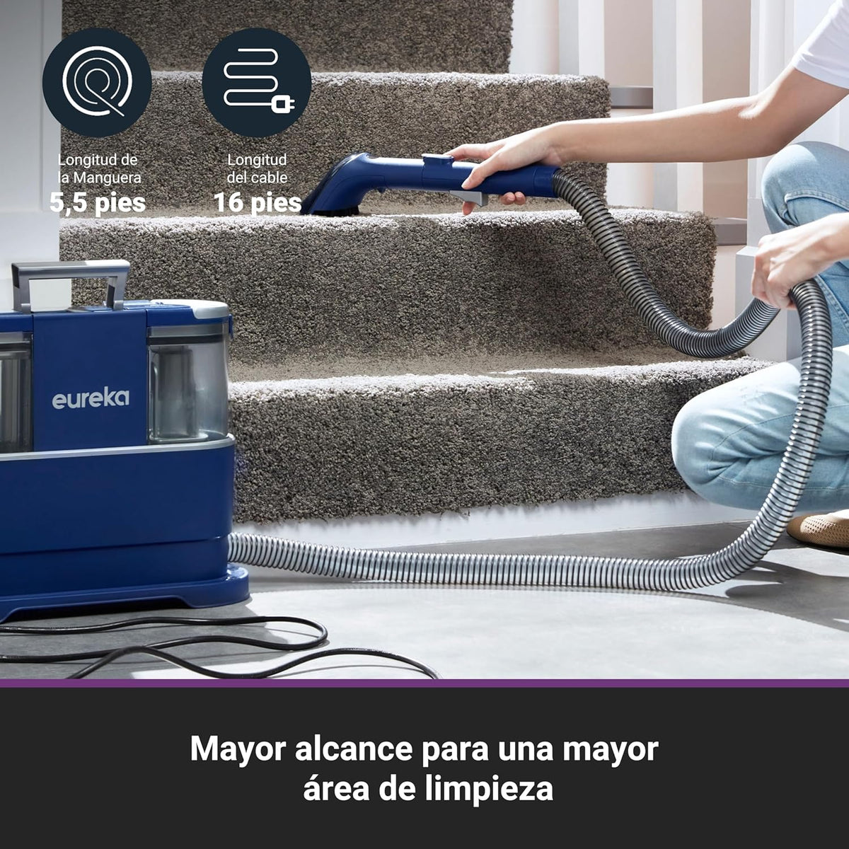 Eureka NEY100 vacuum cleaner for carpet and upholstery - 124; Multisurface cleaner with 1.5L tank