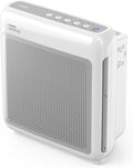 True HAPA Purifier with Air Quality Monitoring, Automatic Mode, Timer, Eco Filter and Mode Indicator, 16.8 x 18.3 x 9.7 inches, White