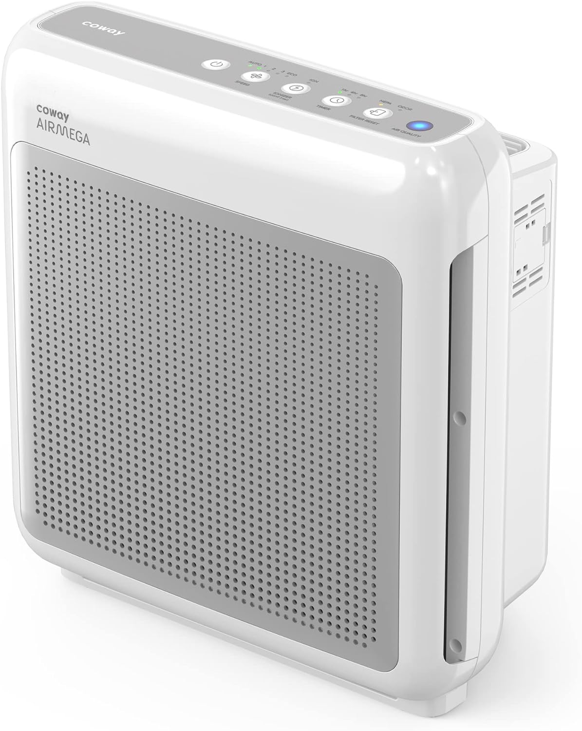 True HAPA Purifier with Air Quality Monitoring, Automatic Mode, Timer, Eco Filter and Mode Indicator, 16.8 x 18.3 x 9.7 inches, White