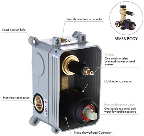 KES Shower System with 12-inch Rainhead Shower