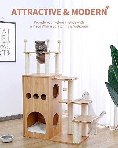 Made4Pets Tree for Modern Cats with fully covered Sisal Rascators
