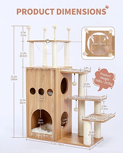 Made4Pets Tree for Modern Cats with fully covered Sisal Rascators
