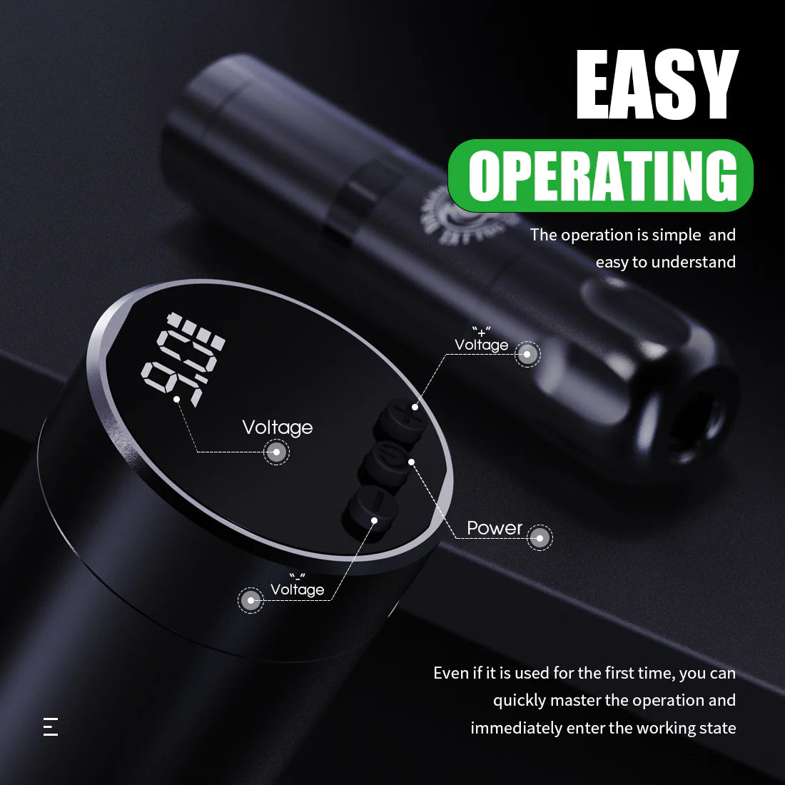 Dragonhawk X3 Wireless Tattage Machine with 2 Replacement Batteries
