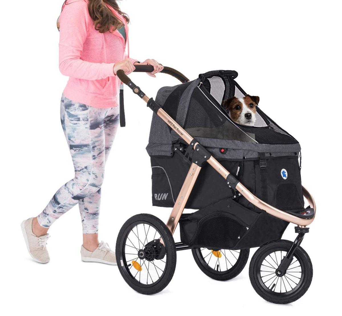 Sportive Car to Run with Confort Rubber Wheels / Quick Pledge with One Hand / Aluminium Structure for Dogs, Cats and Small or Medium Pets (Green Camouflage)