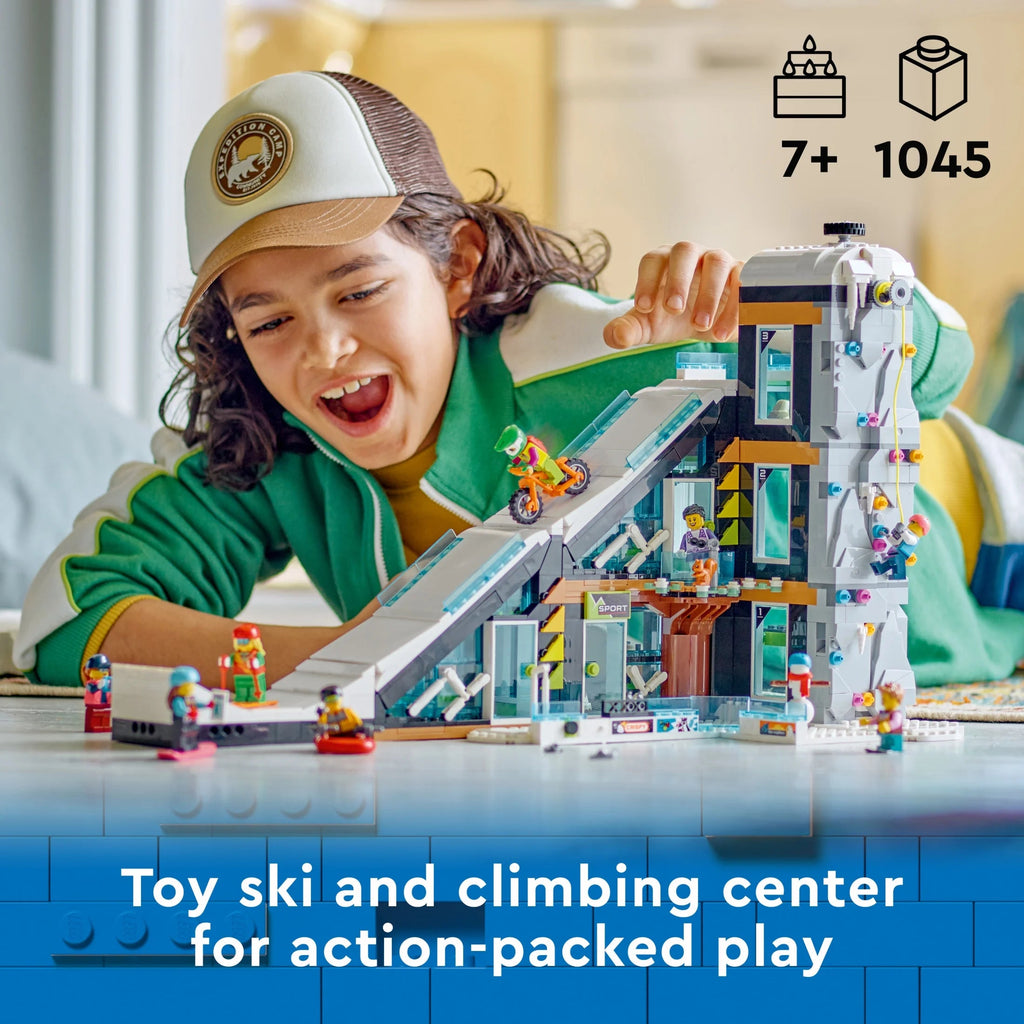LEGO City Skiing and Escalating Center 60366 Construction Set, 3 Level Building with Skiing Track, 8 Minifigures and 2 Animal Figures for Imaginative Winter Sports Game, Fun Gift Idea for Children and Skiing Fans
