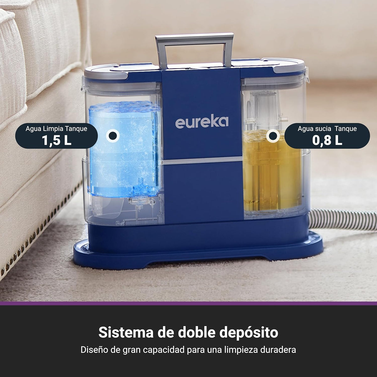 Eureka NEY100 vacuum cleaner for carpet and upholstery - 124; Multisurface cleaner with 1.5L tank