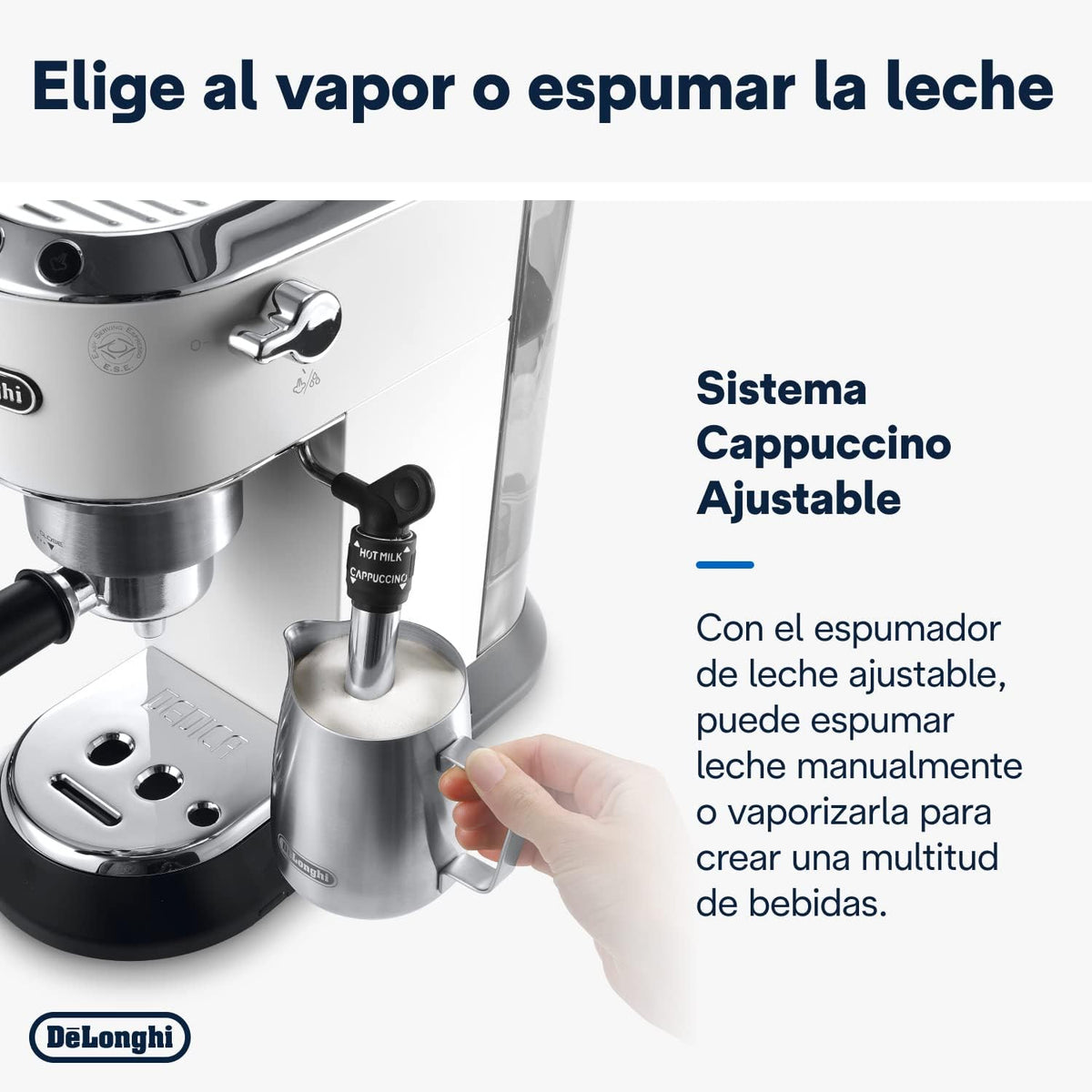 De 'Longhi Dedica - Inoxable Steel Pump Coffee Coffee Coffee Coffee, Espresso and Capuchino, 1.3 Litre Deposit, Antidote System, EC685.M Model, Metal Color