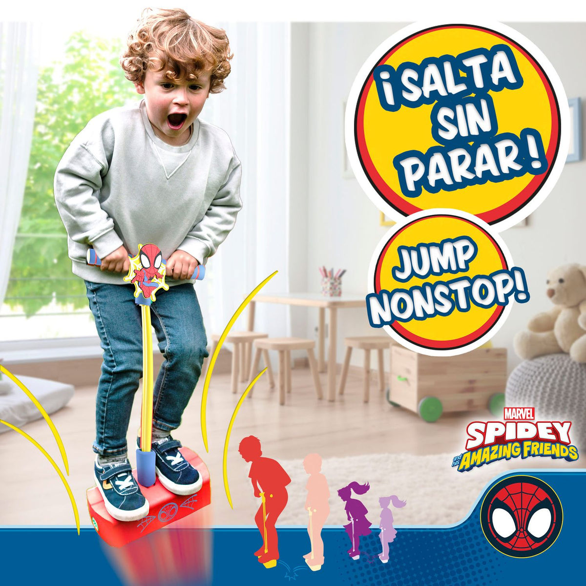 Spider and His Superteam Pogo 3d Jumper
