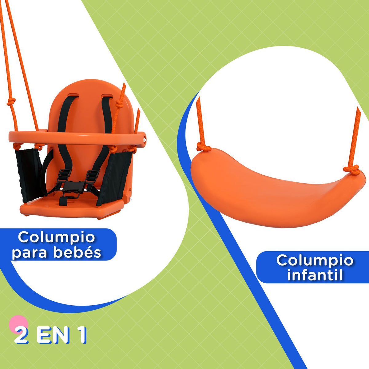 Children's Score 2 In 1 With Security Belt Outunny Orange