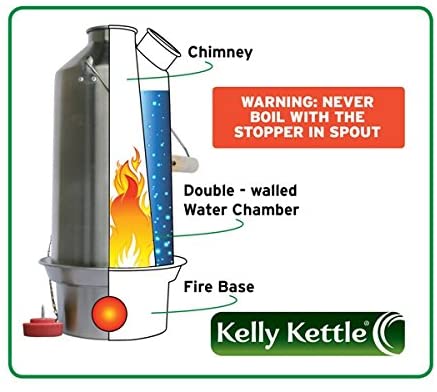 41 oz Ultimate Scout Kelly Kettle Kit. - Stainless Steel kettle for Camping, Silbate Light kettle, Fishing, Hunting, Hiking, Survival Equipment
