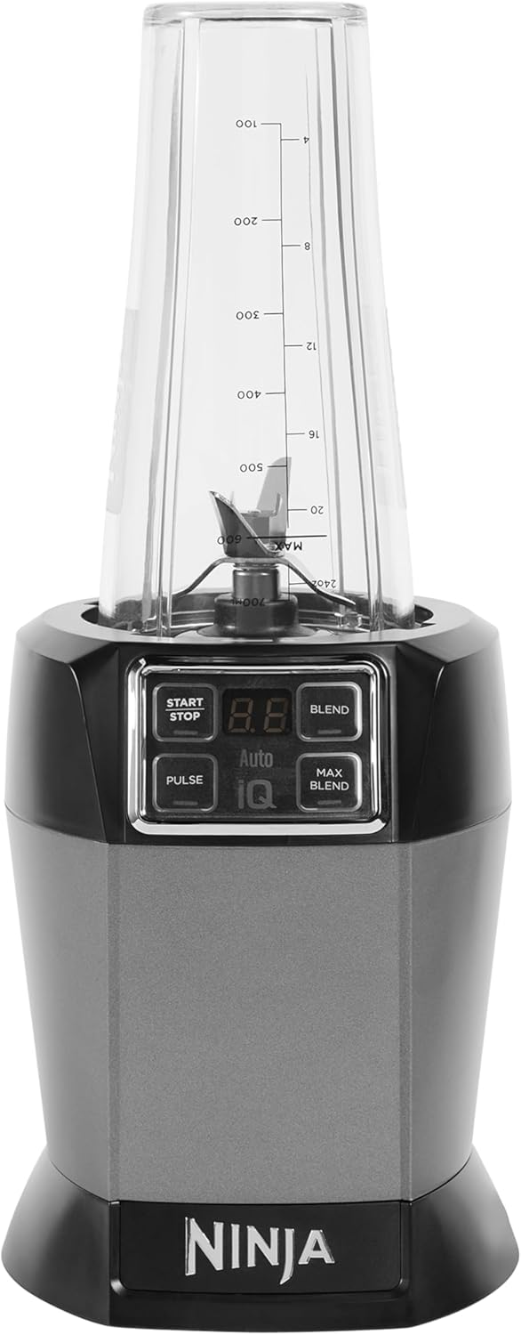 Ninja BN750EU Filter 2-en-1 - 1200 W, 3 Automatic Programs, 4 Manual Settings, Auto-iQ Technology, 2.1 L Jar and 700 ml Vase, Dishwasher-suitable Parts - Black / Silver