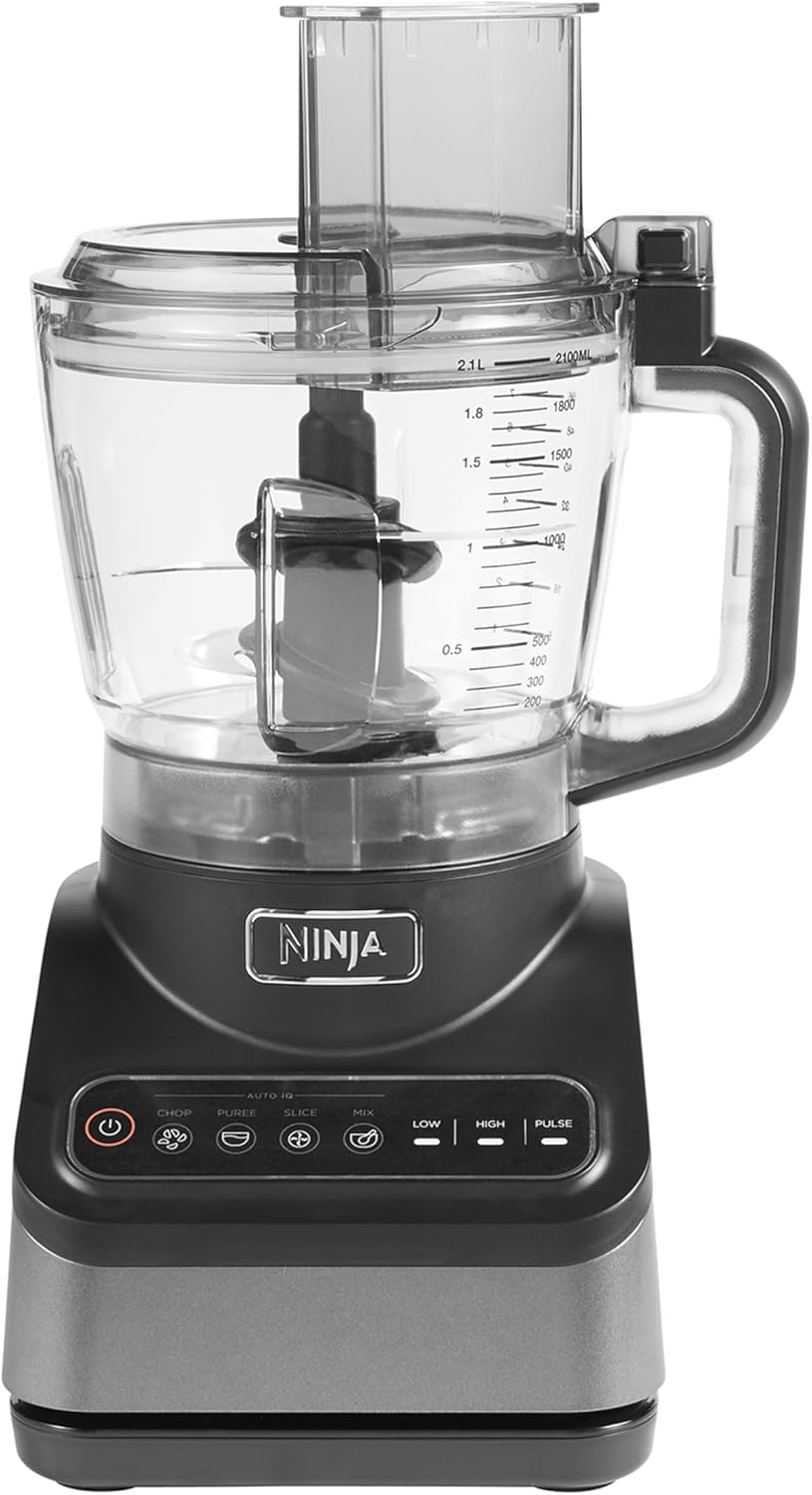 Ninja BN750EU Filter 2-en-1 - 1200 W, 3 Automatic Programs, 4 Manual Settings, Auto-iQ Technology, 2.1 L Jar and 700 ml Vase, Dishwasher-suitable Parts - Black / Silver