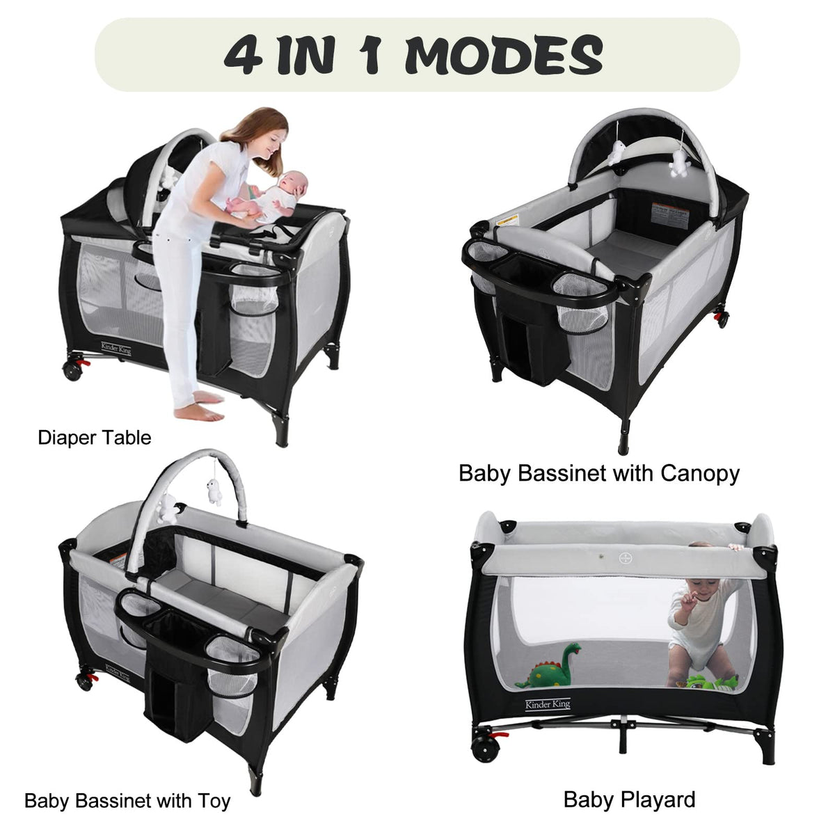 Kinder King Adjustable Portable Cot