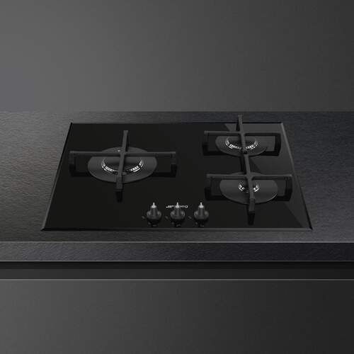 Gas Plate Smeg PV163B3 - 3 Fuses, 60cm, Founded Iron, Black