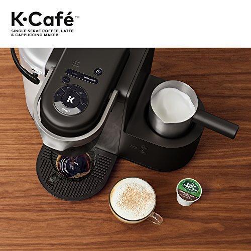 Keurig K-Coffee Coffee K-Cup, for Coffee, Latte and Cappuccino, Includes Dishwasher-Suitable Spumer, Coffee Shot Capacity, Compatible with All K-Cup Capsules, Dark Carbon