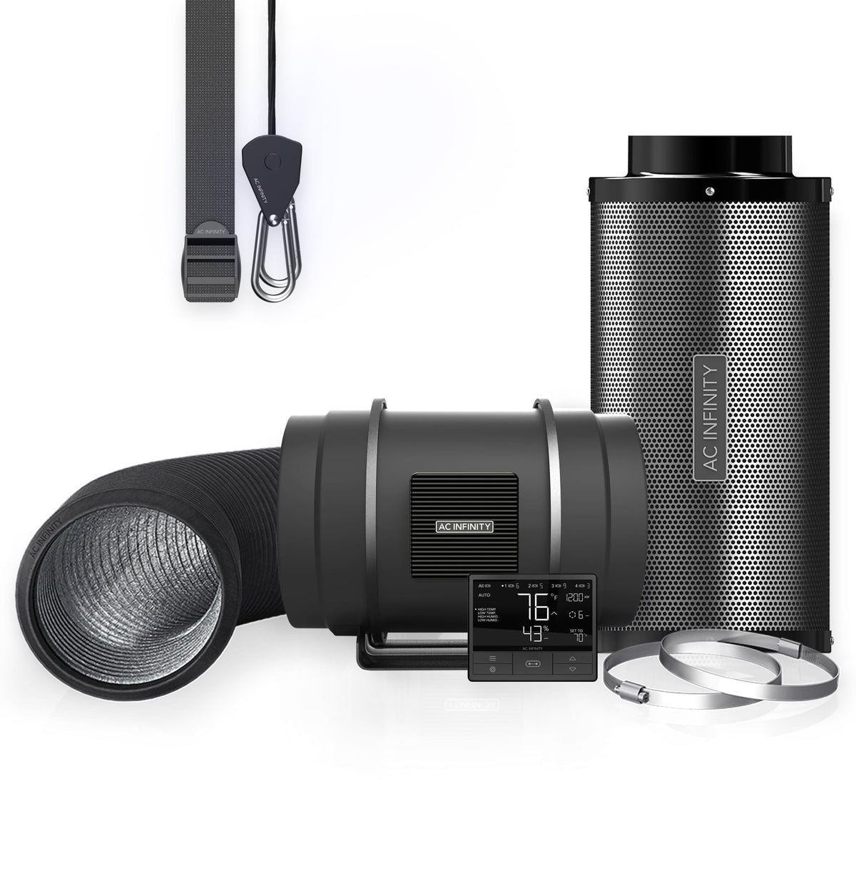 AC Infinity PRO 8 "Air Filtration Kit, CLOUDLINE with CONTROLADOR 69, Carbon and Driving Filter, Refrigeration and Ventilation System for Crop Carps, Hydroponia and Interior Gardening