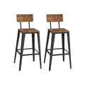 Set of 2 Bar Stones with Industrial Backup Rustic and Black Brown