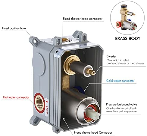 KES Shower System with 12-inch Rainhead Shower