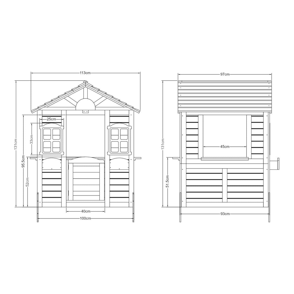 Casita Infantil Acciano Abeto Wood 131x113x97 Cm - Natural [casa.pro]