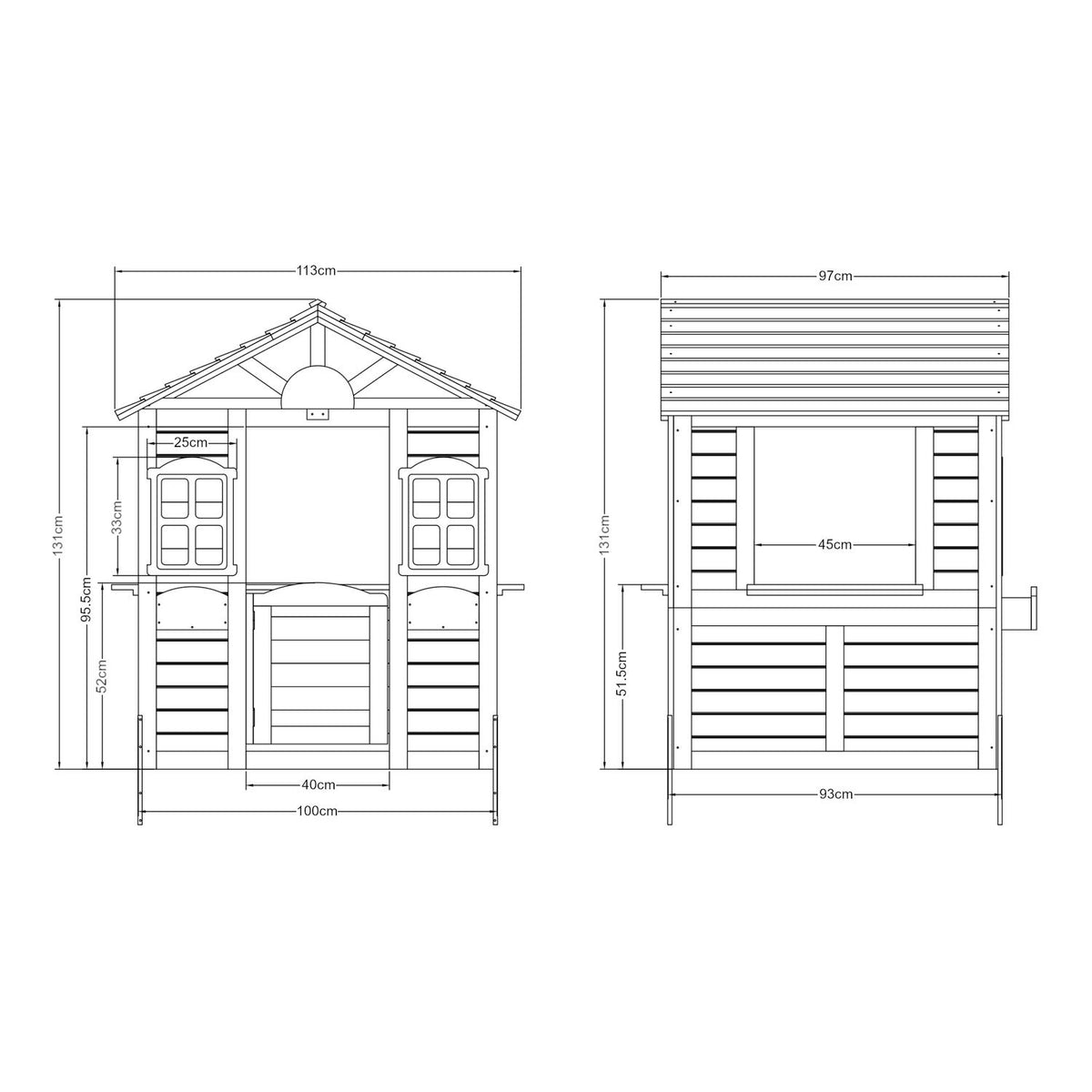 Casita Infantil Acciano Abeto Wood 131x113x97 Cm - Natural [casa.pro]