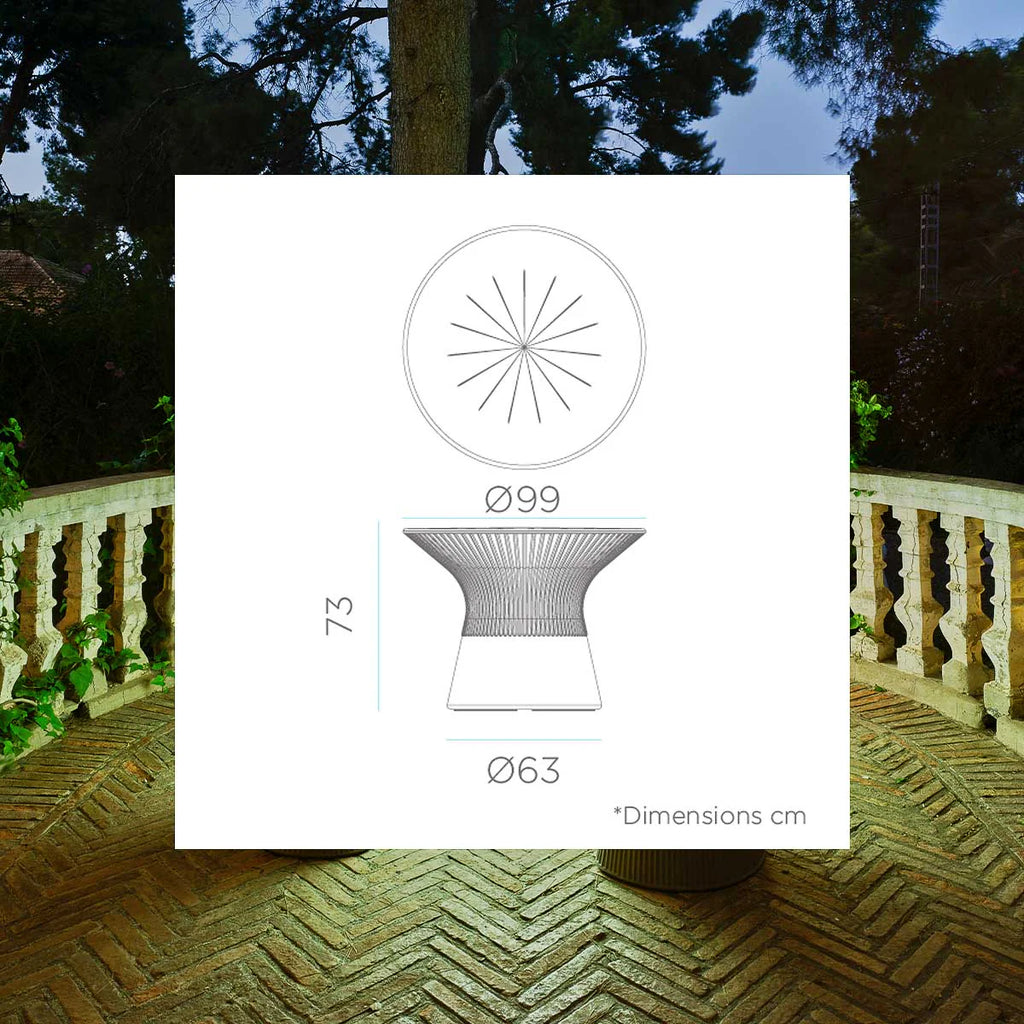 Central table Capri 75