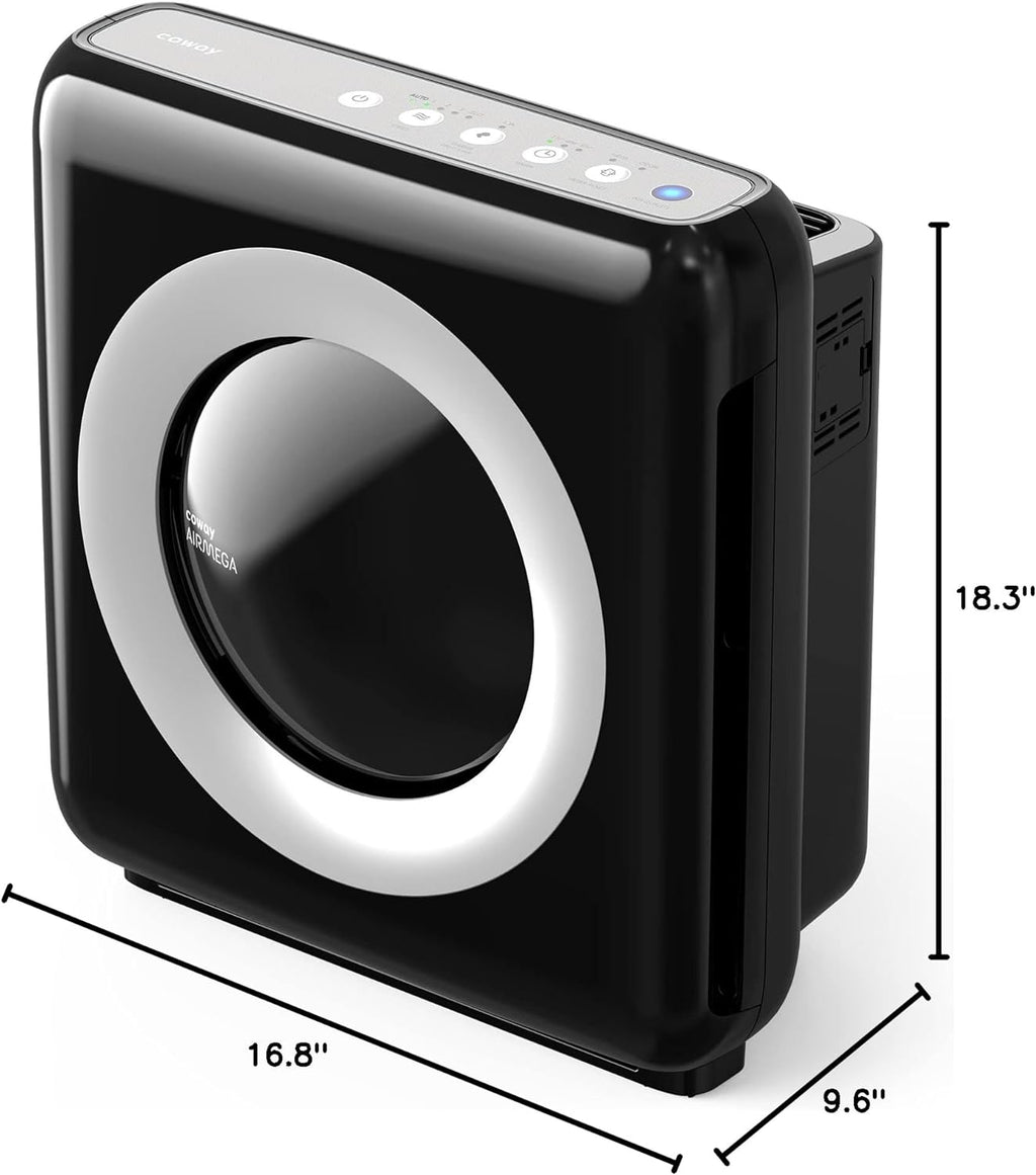 True HAPA Purifier with Air Quality Monitoring, Automatic Mode, Timer, Eco Filter and Mode Indicator, 16.8 x 18.3 x 9.7 inches, White