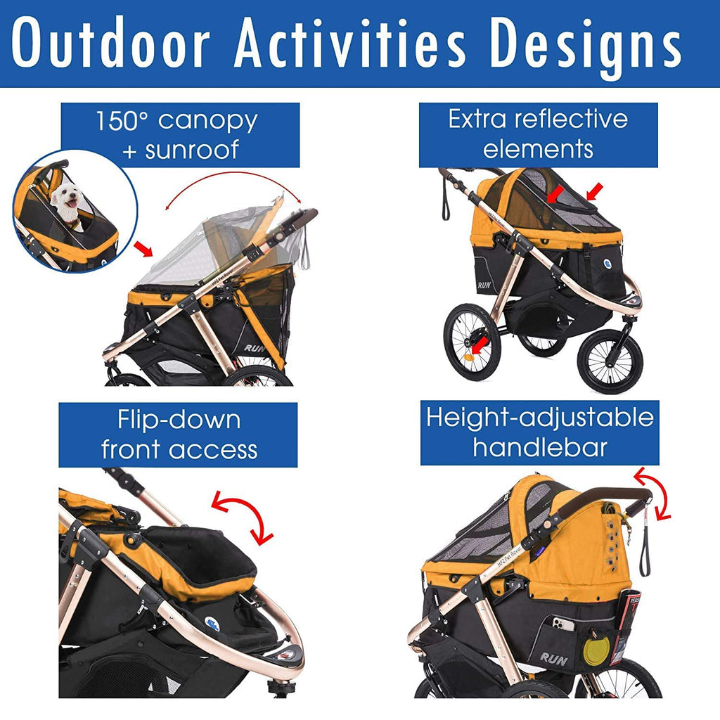 Sportive Car to Run with Confort Rubber Wheels / Quick Pledge with One Hand / Aluminium Structure for Dogs, Cats and Small or Medium Pets (Green Camouflage)