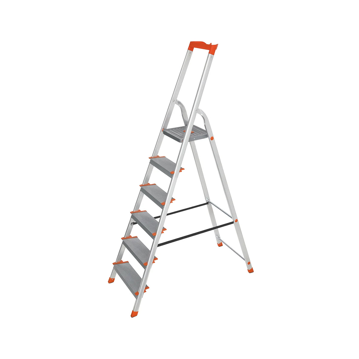 Escalera of 6 Silver and Orange steps