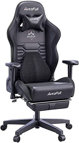 Office Chair Gaming AutoFull with Ergonomic Lumbar Support, Racing Style, PU Leather, High Backup, Swivel Chair Adjustable for PC
