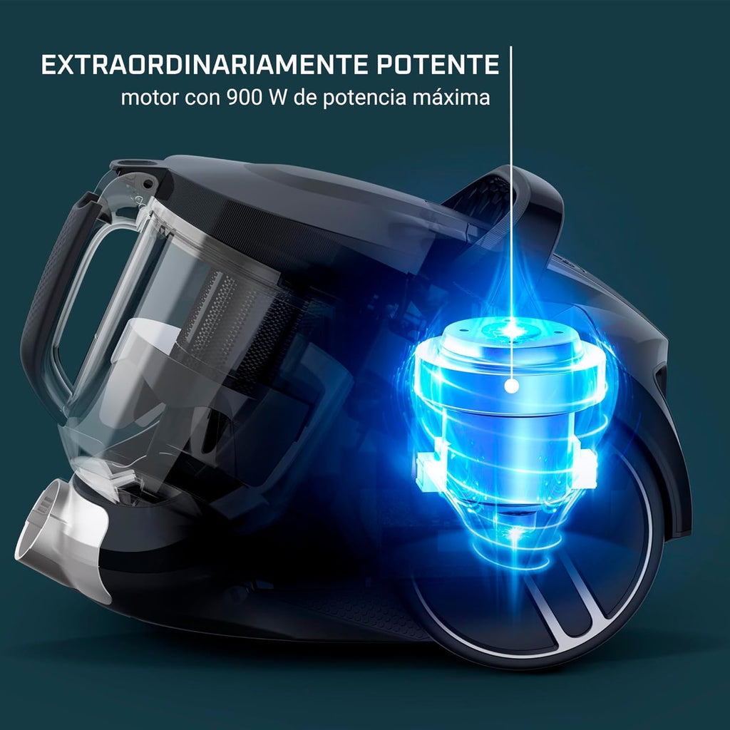 Rowenta Compact Power XXL Bag-free vacuum cleaner, 900W Energy-Efficient Motor, Advanced Cyclonic Filtration, 2.5L Large Extra Deposit, Compact, Classic Kit, RO4B23 Model