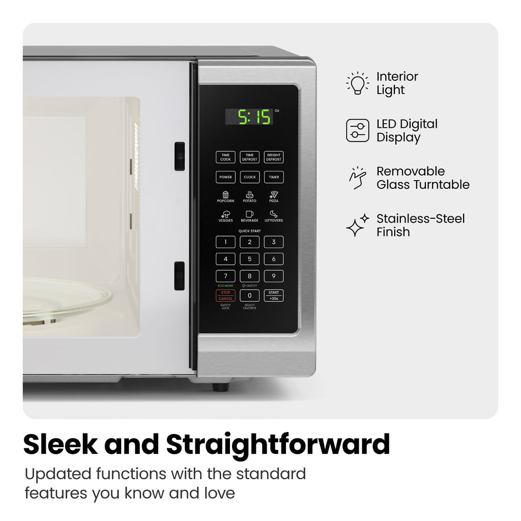 Chefman Encimera Microwave Stainless Essentials