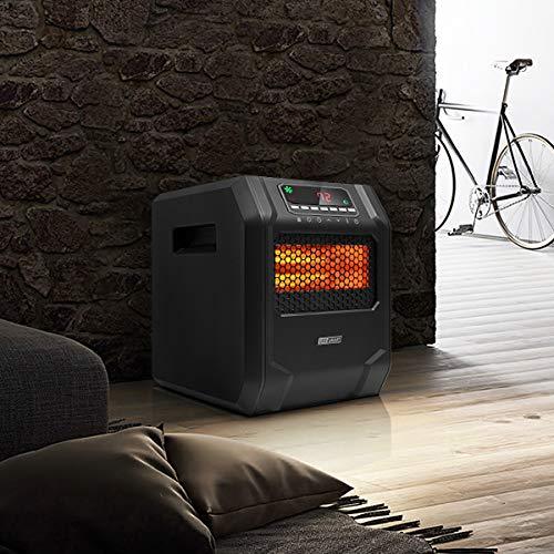 LIFE SMART Infrared Space Calefactor with 6 Quartz Elements, LED Digital Screen, Quick Warming with Remote and Timer Control, Thermostat System with Spin Protection and Overheating for the Home