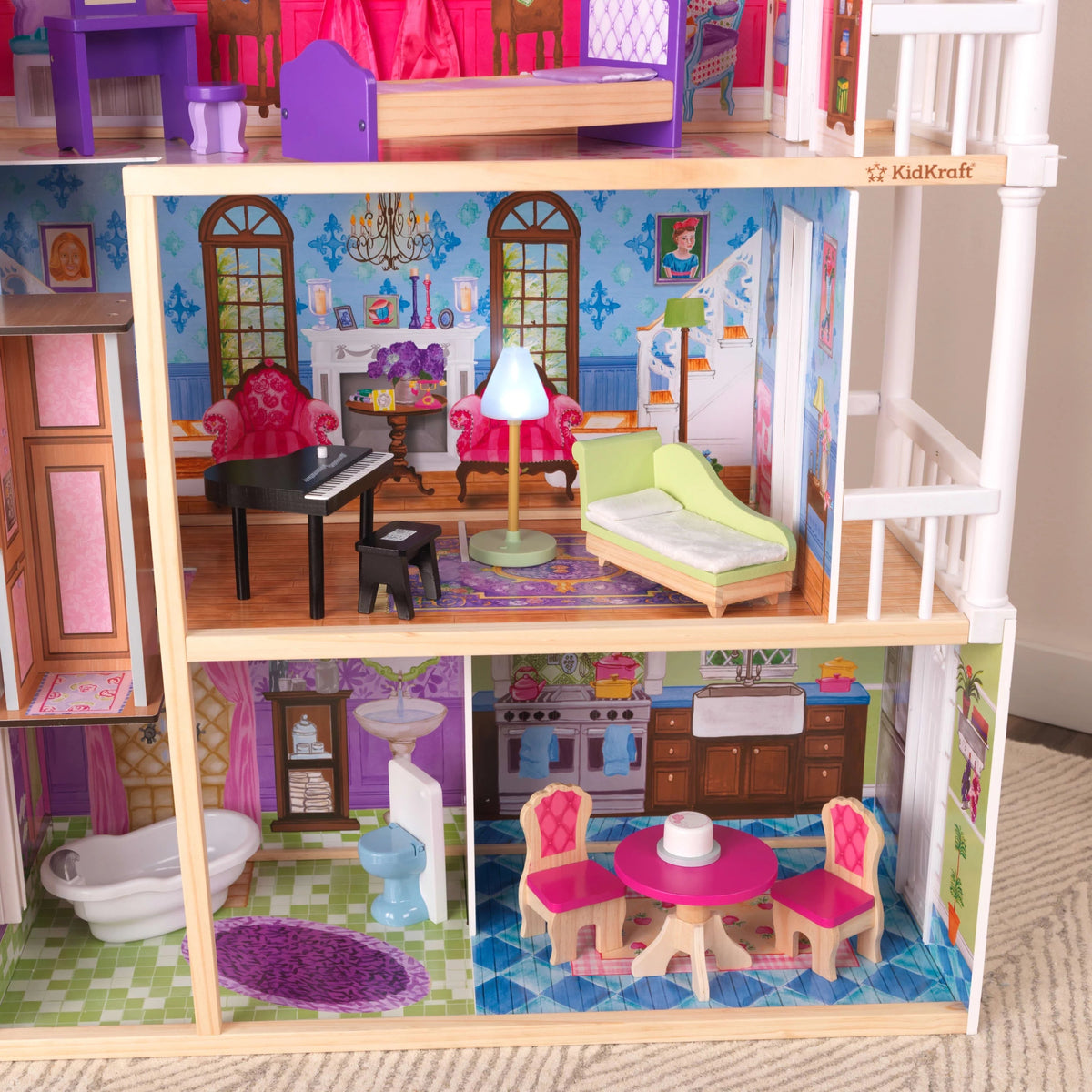 KidKraft My Dreamy Wood Doll House with 14 Accessories