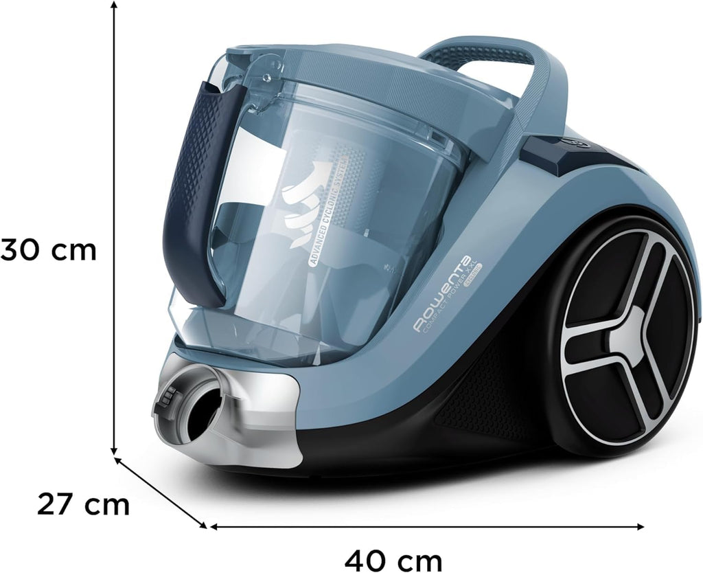 Rowenta Compact Power XXL Bag-free vacuum cleaner, 900W Energy-Efficient Motor, Advanced Cyclonic Filtration, 2.5L Large Extra Deposit, Compact, Classic Kit, RO4B23 Model