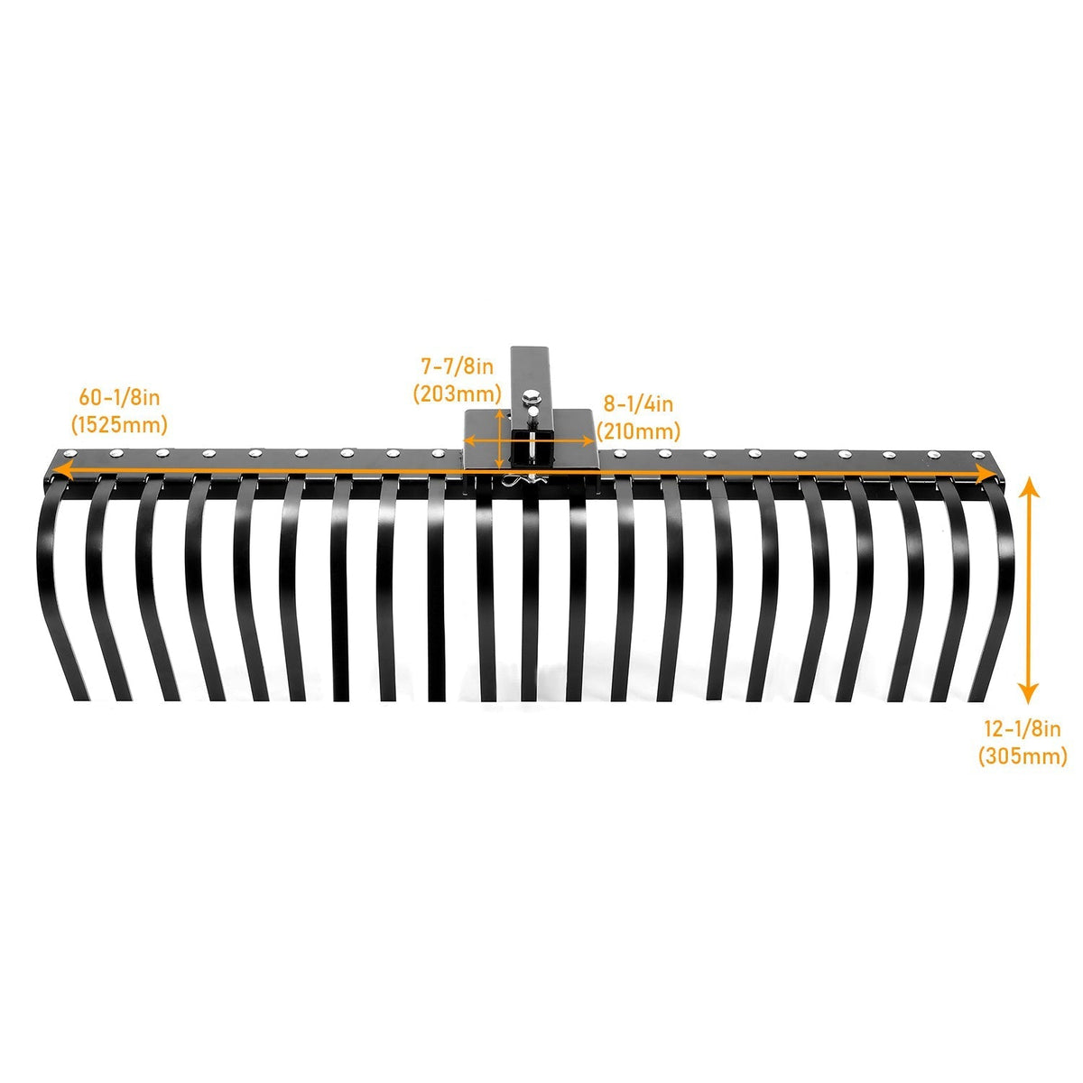 60-inch Kojem Landscape Trake for ATV, UTV, SxS, Garden Cleaning, Patio and Beach with Tool Bar 48 "or 60" and 3-point Enganche System
