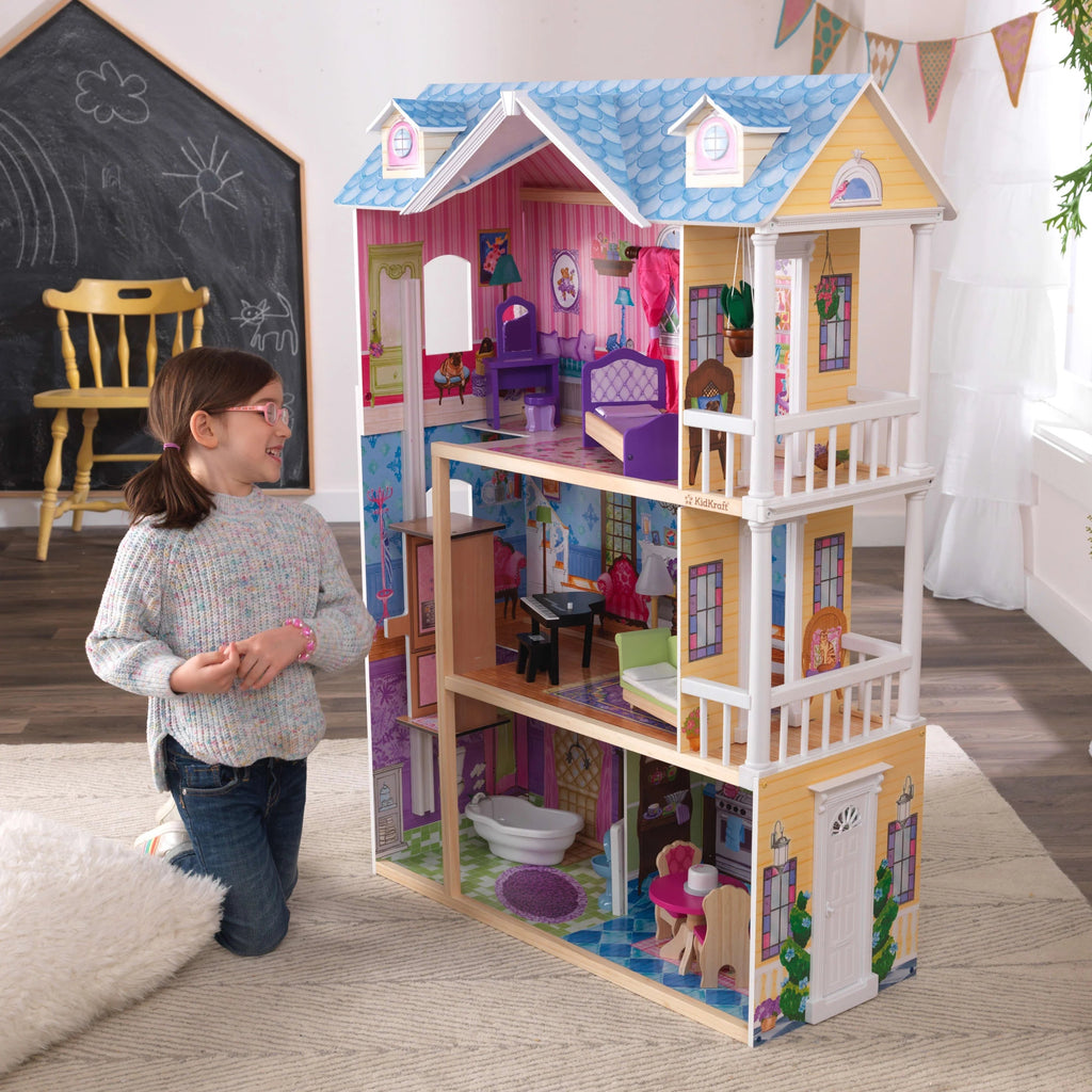 KidKraft My Dreamy Wood Doll House with 14 Accessories