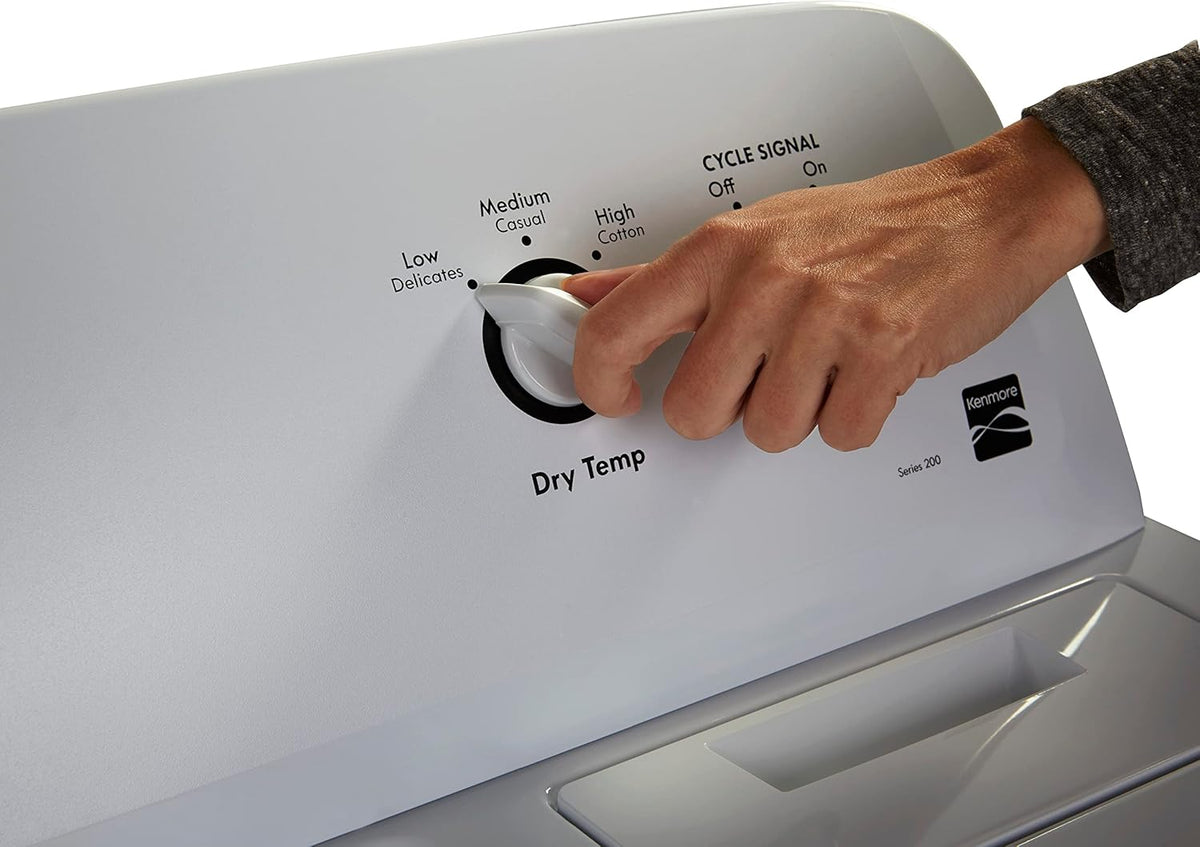 Kenmore Electric Dryer of 29 ″ Border Load with Wrinkle Guard Technology and Total capacity of 7.0 Cubic feet, White