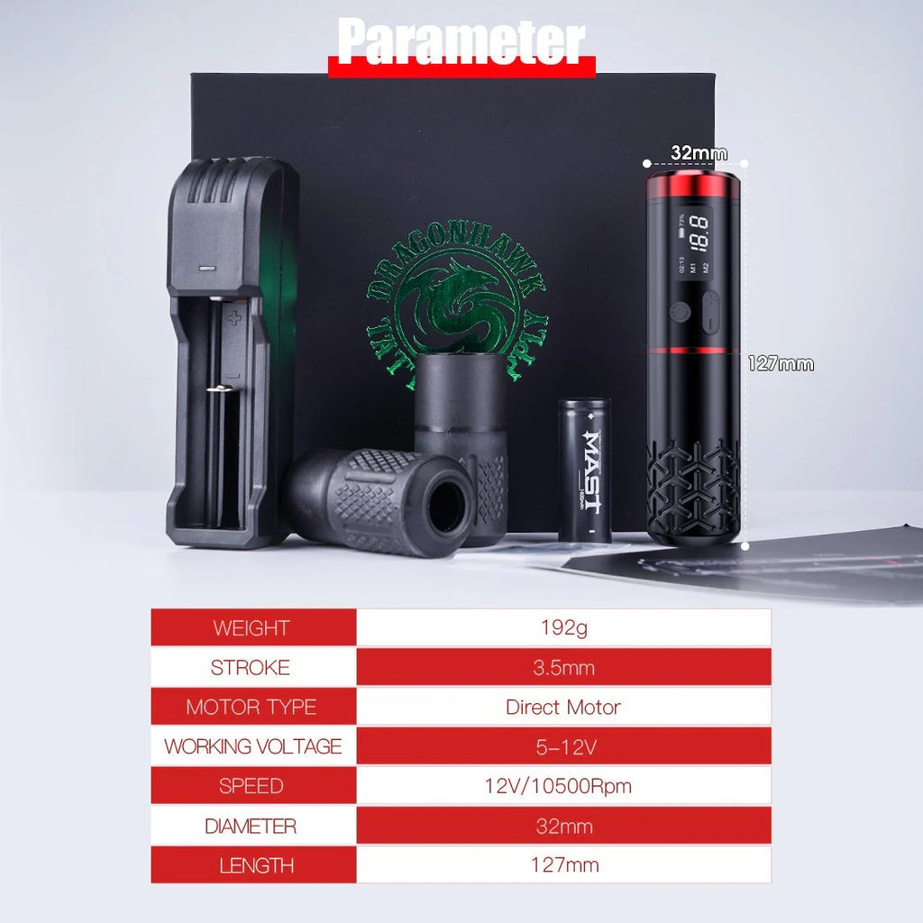 Hydraulic Pen Tattage Machine Dragonhawk Armor Pro