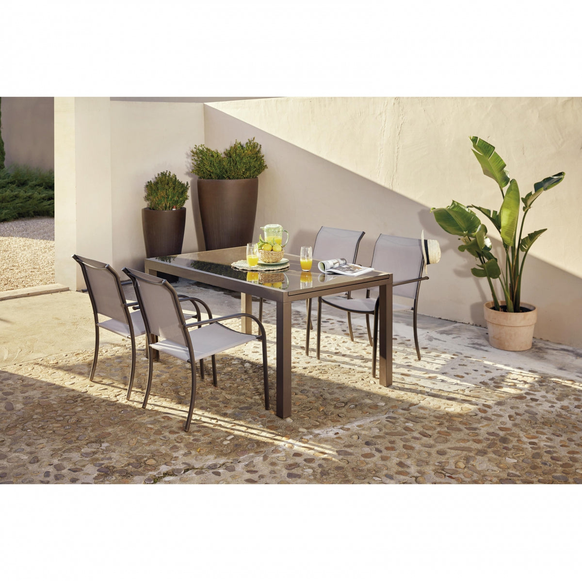 Set Málaga Extensible Table Extensible + 4 Chairs