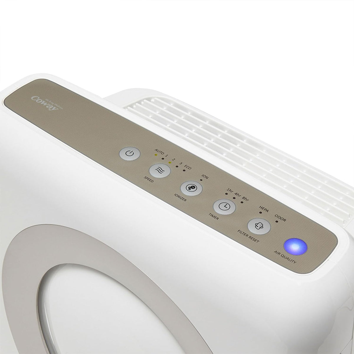 True HAPA Purifier with Air Quality Monitoring, Automatic Mode, Timer, Eco Filter and Mode Indicator, 16.8 x 18.3 x 9.7 inches, White