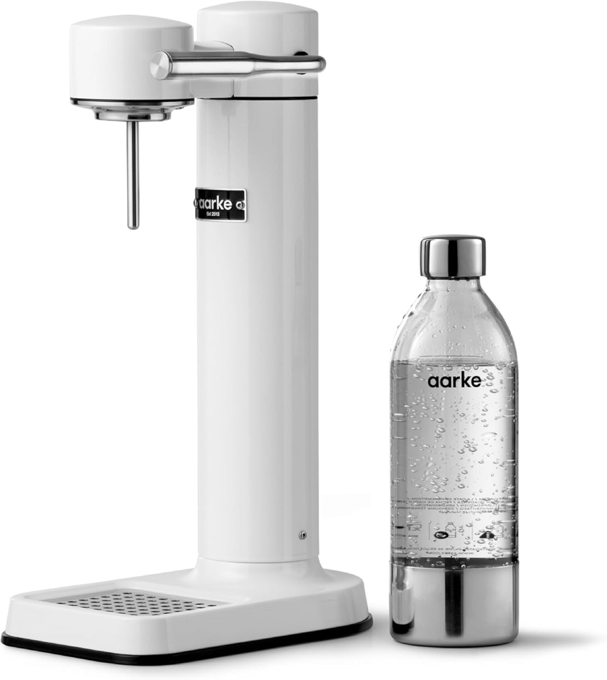 Aarke Carbonator 3, Water Gasifying Machine in Stainless Steel, includes Two Bottles (800ml), Black Finished