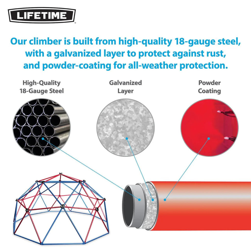 Lifetime Dome for Children's Free Air Scaling, 5 feet High x 10 feet wide, red and blue (101301)