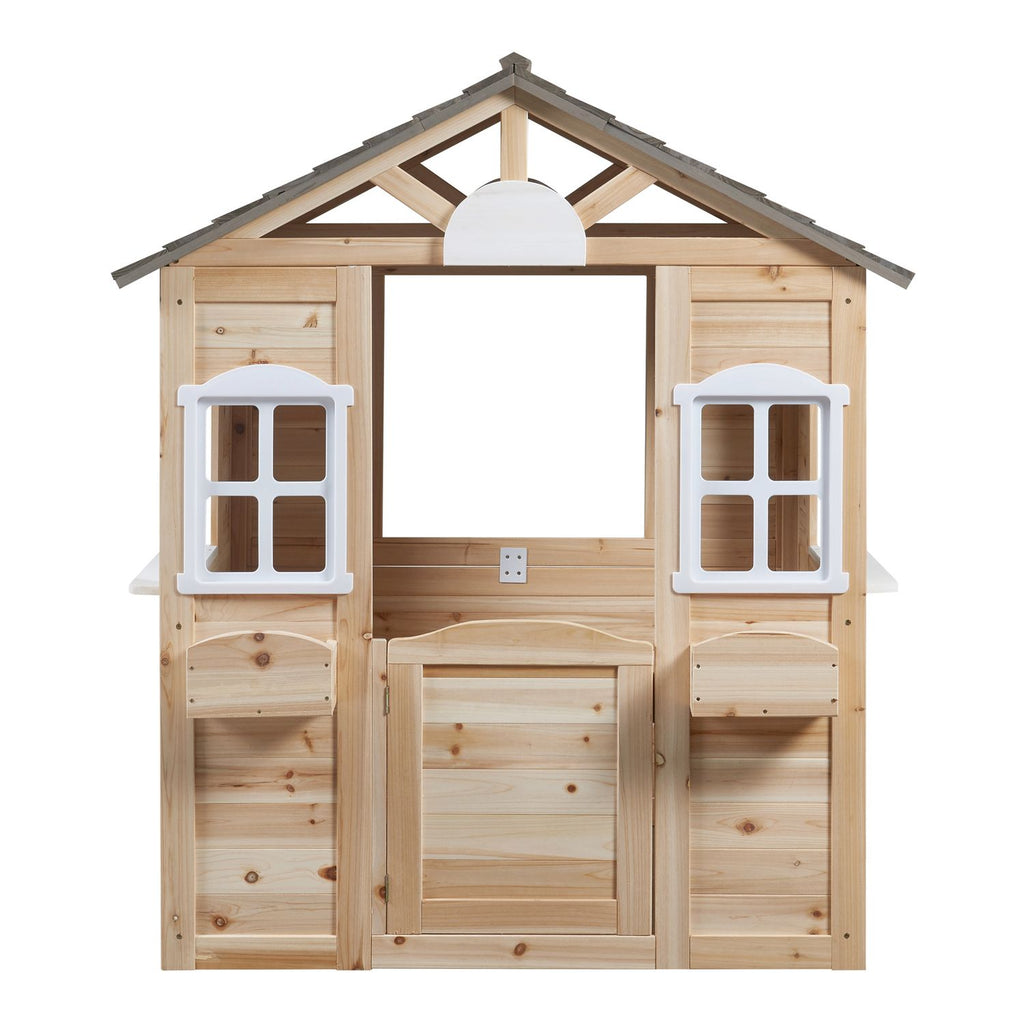Casita Infantil Acciano Abeto Wood 131x113x97 Cm - Natural [casa.pro]