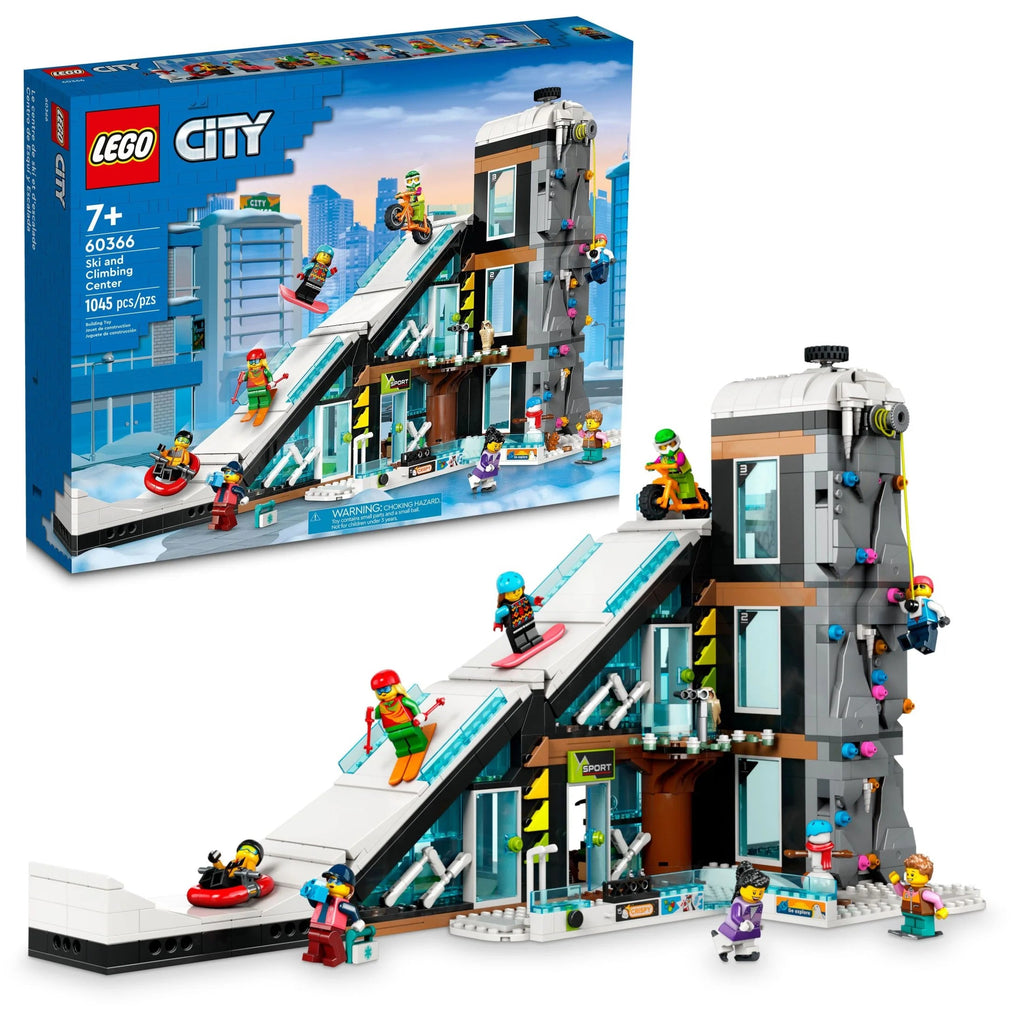 LEGO City 60366 Skiing and Escalating Center, 3 Level Construction Set with Skiing Track, 8 Minifigures and 2 Animal Figures for Imaginative Winter Sports Game, Fun Gift Idea for Children and Skiing Fans