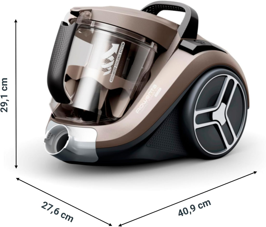 Rowenta Compact Power XXL Bag-free vacuum cleaner, 900W Energy-Efficient Motor, Advanced Cyclonic Filtration, 2.5L Large Extra Deposit, Compact, Classic Kit, RO4B23 Model