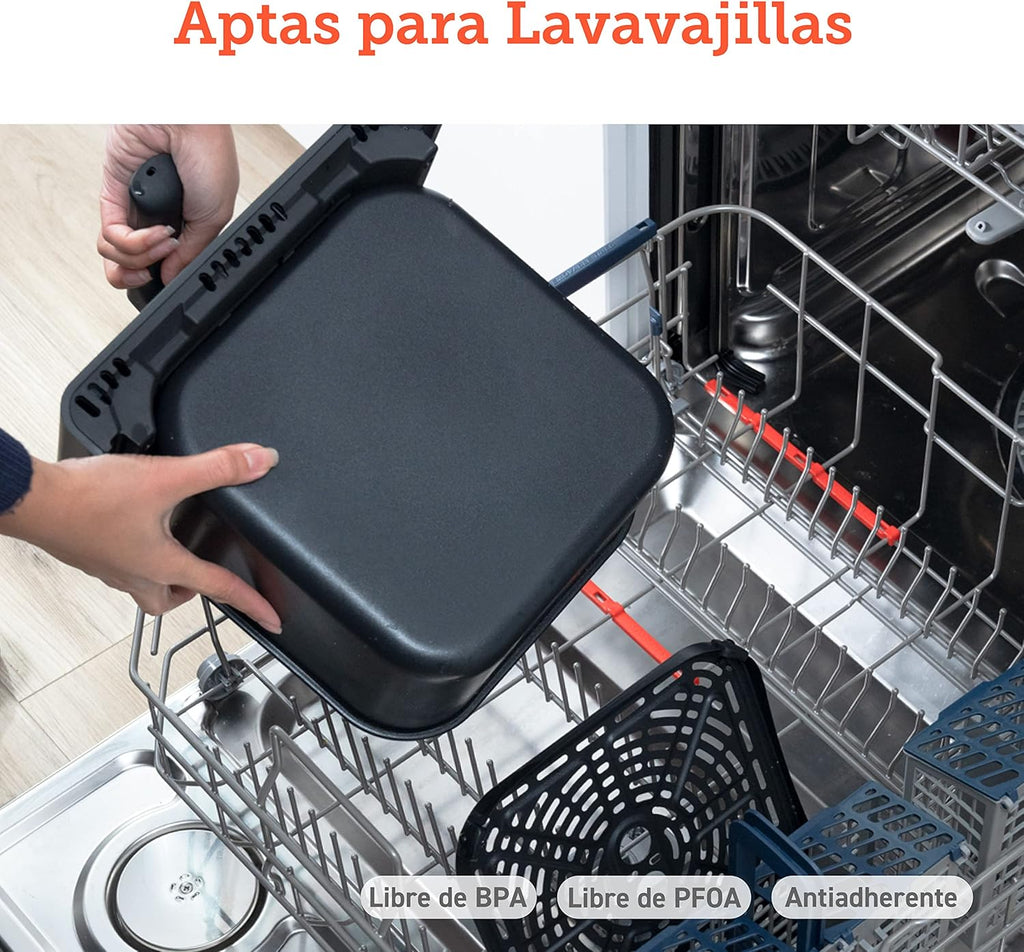 COSORI Intelligent Freidor Without Oil 6.4L, Air Freidor with Double Warming, Without Revolver or Preheat, with Recipes in Spanish and 12 Programs, Dark Gris, Model CAF-P583S